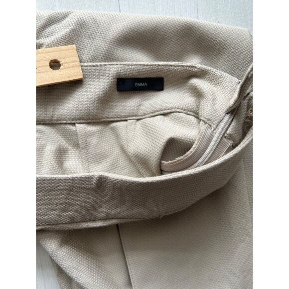 St. John Womens Beige Textured Straight-Leg Trousers Size 10 - Picture 13 of 13